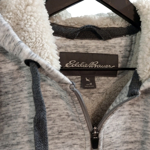 Eddie Bauer Sherpa Lined Zip Up Shacket Size Medium - Picture 3 of 10